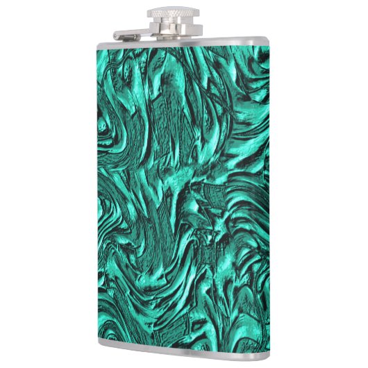 Ziet eruit als jade groen getextureerd aan wand heupfles (Links)