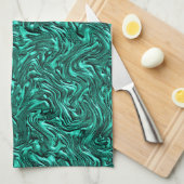Ziet eruit als jade groen getextureerd aan wand theedoek (Quarter Fold)