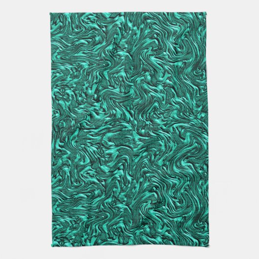 Ziet eruit als jade groen getextureerd aan wand theedoek (Verticaal)