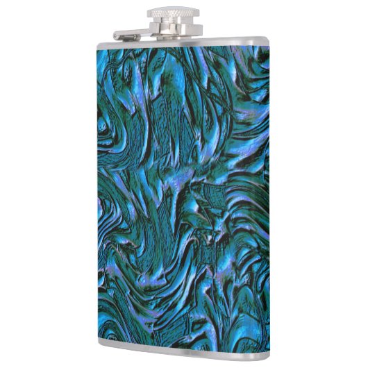 Ziet eruit als royal of cadet blauw, getextureerd  heupfles (Links)