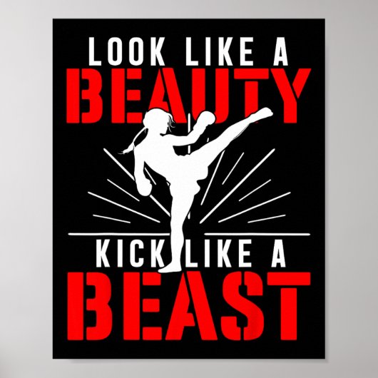 Ziet eruit als schoonheid, trapt als Beest Kickbok Poster (Voorkant)