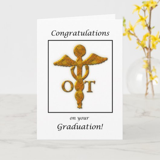 Ziet het Antiek Goud van de Afstuderen van de Kaart (Gele Bloem)