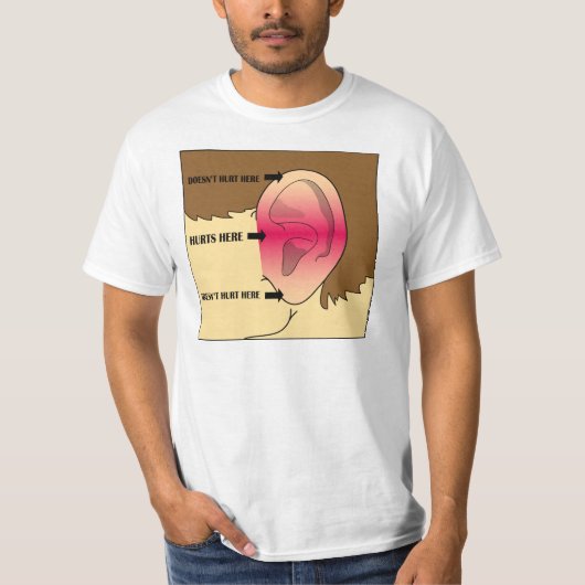 Ziet mijn oor er grappig uit? t-shirt (Voorkant)