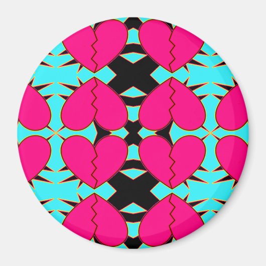 Zig-n-Zag Broken Hearts Magneet (Voorkant)