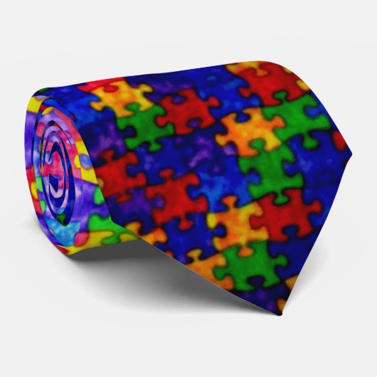 ZIG SAW PUZZLE STROPDAS (Opgerold)