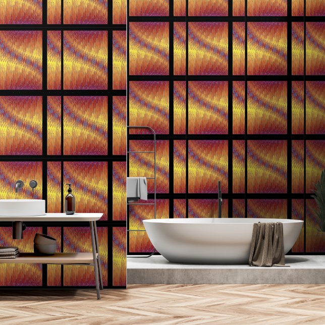 ZIG ZAG 1 Briefkaart Behang (Badkamer)