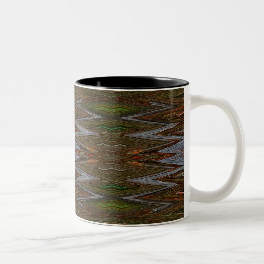 Zig Zag Abstract Tweekleurige Koffiemok (Rechts)
