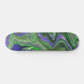 Zig Zag Acryl Abstract Groene Skateboard Deck (Horizontaal)