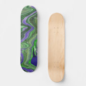 Zig Zag Acryl Abstract Groene Skateboard Deck (Voorkant)