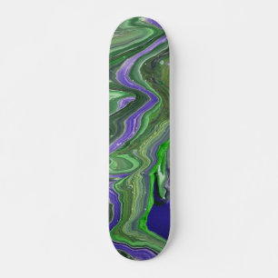 Zig Zag Acryl Abstract Groene Skateboard Deck