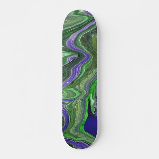 Zig Zag Acryl Abstract Groene Skateboard Deck (Voorkant)