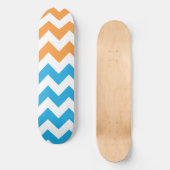 Zig Zag Aqua-Oranje Persoonlijk Skateboard (Voorkant)