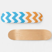 Zig Zag Aqua-Oranje Persoonlijk Skateboard (Horizontaal)