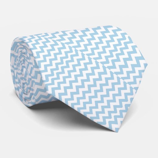 Zig Zag Authority: Light Blue Power Tie Stropdas (Opgerold)