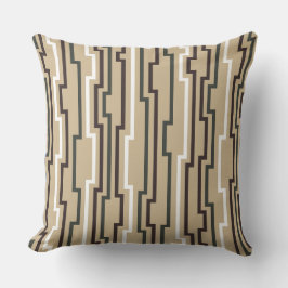 Zig Zag Beige Tan Throw Pillow Kussen
