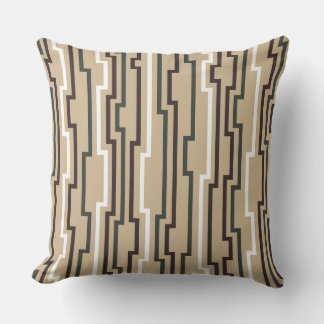 Zig Zag Beige Tan Throw Pillow Kussen