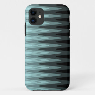 Zig Zag Black Blauwgroen grijs patroon Case-Mate iPhone Case