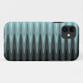 Zig Zag Black Blauwgroen grijs patroon Case-Mate iPhone Case (Achterkant (horizontaal))