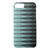 Zig Zag Black Blauwgroen grijs patroon Case-Mate iPhone Case (Achterkant)