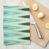 Zig Zag Black Blauwgroen grijs patroon Theedoek (Quarter Fold)