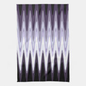 Zig Zag Black White Grey Dark Paars Beige Patroon Theedoek (Verticaal)