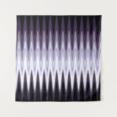 Zig Zag Black White Grey Dark Paars Beige Patroon Wandkleed (Voorkant)