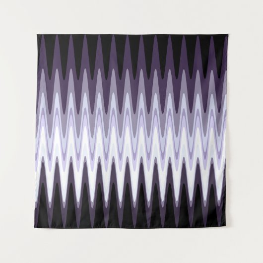 Zig Zag Black White Grey Dark Paars Beige Patroon Wandkleed (Voorkant)