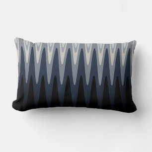 Zig Zag Black White Grey Navy Blue Beige Pattern Kussen