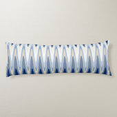 Zig Zag Black White Grey Navy Blue Beige Pattern Lichaamskussen (Achterkant)