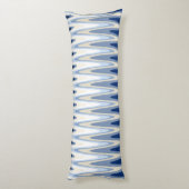Zig Zag Black White Grey Navy Blue Beige Pattern Lichaamskussen (Achterkant (Verticaal))