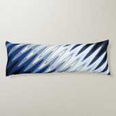 Zig Zag Black White Grey Navy Blue Beige Pattern Lichaamskussen (Achterkant)