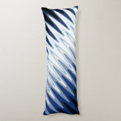 Zig Zag Black White Grey Navy Blue Beige Pattern Lichaamskussen (Achterkant (Verticaal))