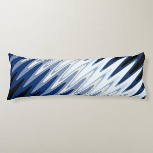 Zig Zag Black White Grey Navy Blue Beige Pattern Lichaamskussen