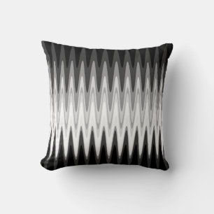 Zig Zag Black White Grey Pattern Kussen