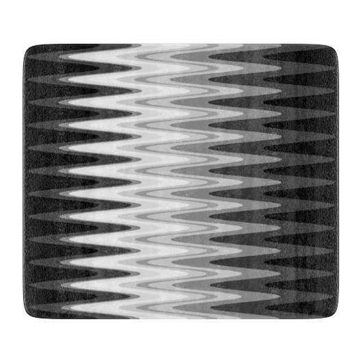 Zig Zag Black White Grey Pattern Snijplank (Voorkant)