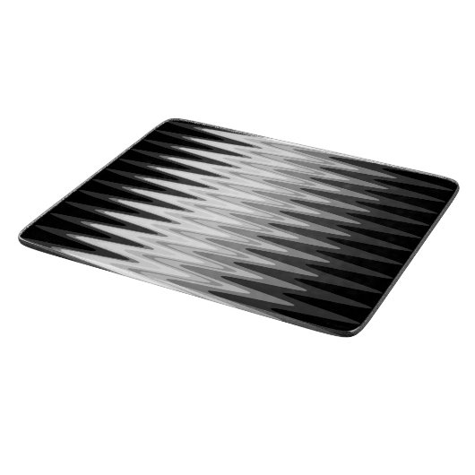 Zig Zag Black White Grey Pattern Snijplank (Hoek)
