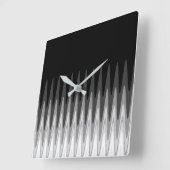 Zig Zag Black White Grey Pattern Vierkante Klok (Hoek)