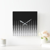 Zig Zag Black White Grey Pattern Vierkante Klok (Huis)