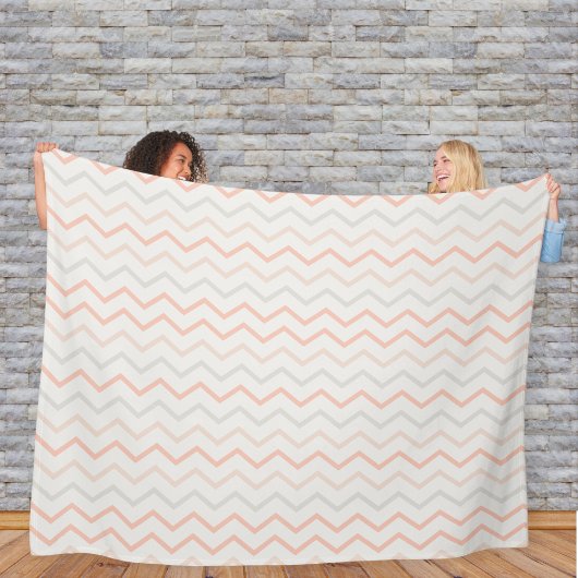 Zig-Zag Blanket in Soft Colors Fleece Deken