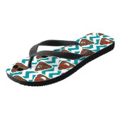 Zig Zag Blauwgroen Poop Emoji Teenslippers (Schuin)