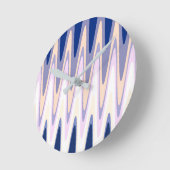 Zig Zag Blue White Grey Beige Paars Roze Patroon Ronde Klok (Hoek)