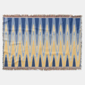 Zig Zag Blue Yellow Grey Beige Pattern Deken (Voorkant)