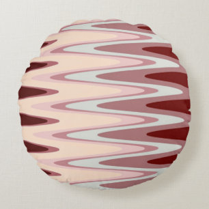 Zig Zag Burgundy Red Grey Pattern Sierkussen Rond Kussen