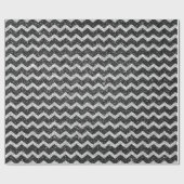 Zig Zag Chevron Art Deco Gray Silver Glitter Cadeaupapier (Vlak)