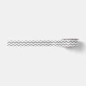 Zig Zag Chevron Custom Background V05 SILVER GRAY. Satijnen Lint (Voorkant)