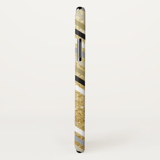 Zig Zag Chevron Pattern Gold Glitter Phone Case (Achterkant / rechts)