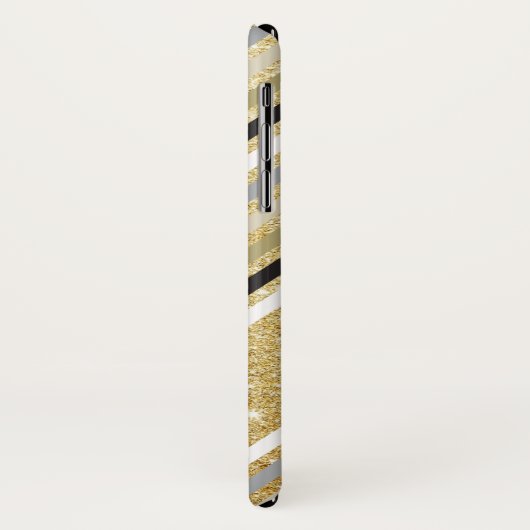 Zig Zag Chevron Pattern Gold Glitter Phone Case (Achterkant/links)
