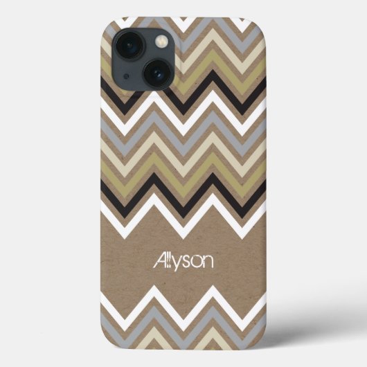 Zig Zag Chevron Pattern Kraft Paper Phone Case (Achterkant)
