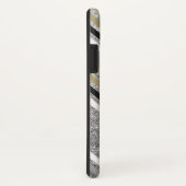 Zig Zag Chevron Pattern Silver Glitters Phone Case (Achterkant / rechts)