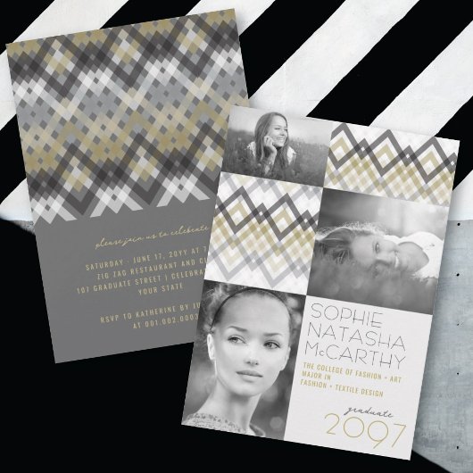 Zig Zag controleert patroon 3 Fotogradatie Partij Kaart